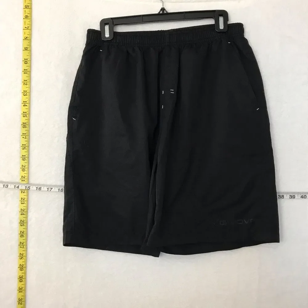 Givova Mens Sz XL Black Athletic Shorts w Pockets Elastic Waistband